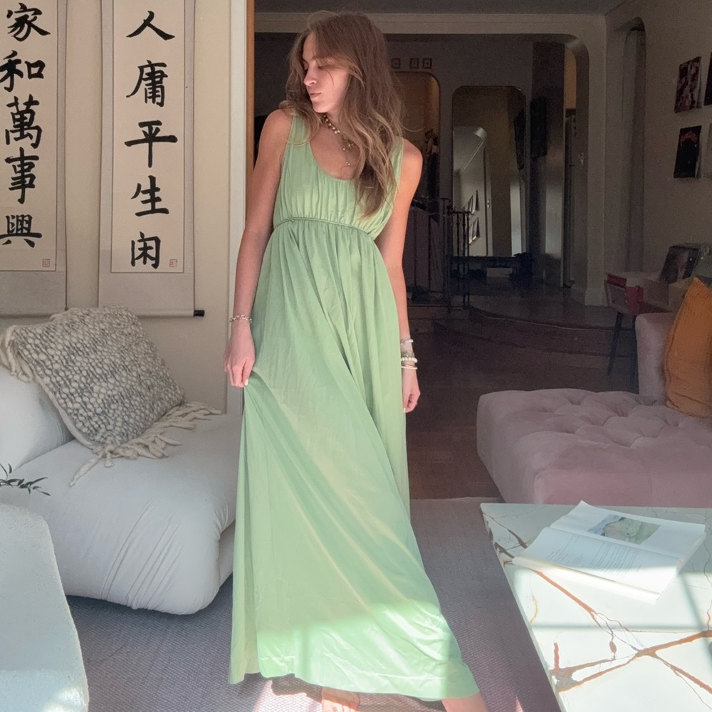 Vintage Light Green Maxi Dress